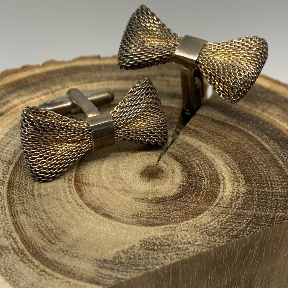 Vintage Bowtie Cuff Links - Picture 1 of 3